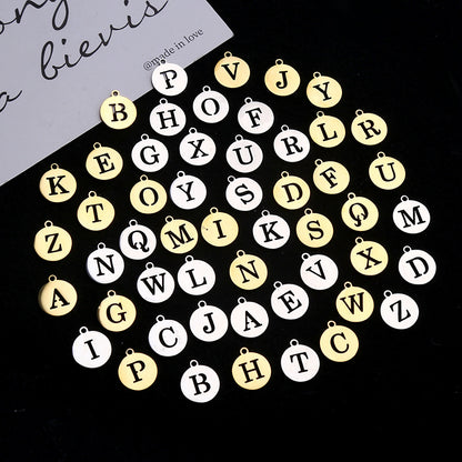 Stainless Steel Alphabet Letter Charms - DIY Mirror Tag Pendants for Jewelry & Crafts