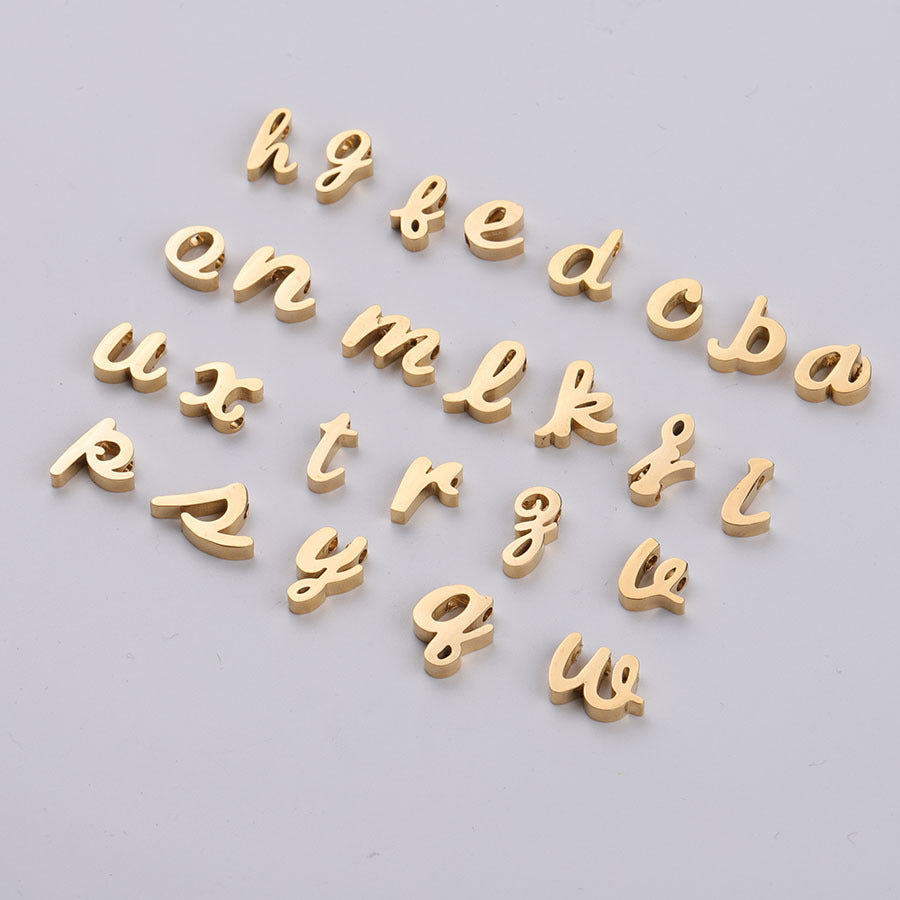 Stainless Steel Alphabet Beads A-Z - 1.8mm Letter Hole Beads for DIY Jewelry Making