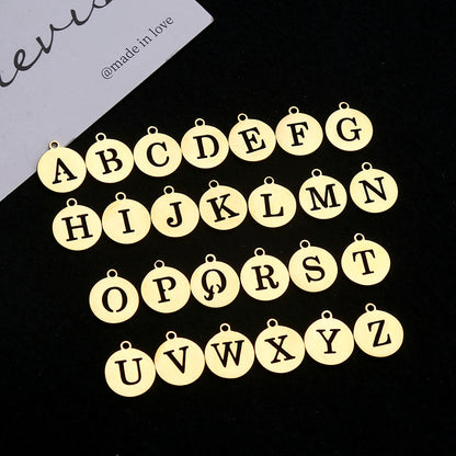 Stainless Steel Alphabet Letter Charms - DIY Mirror Tag Pendants for Jewelry & Crafts