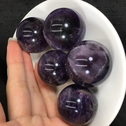 Natural Dream Amethyst Crystal Ball - Decorative Gemstone Sphere for Home & Meditation