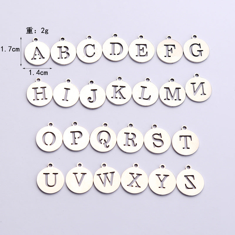 Stainless Steel Alphabet Letter Charms - DIY Mirror Tag Pendants for Jewelry & Crafts