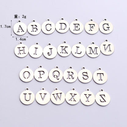 Stainless Steel Alphabet Letter Charms - DIY Mirror Tag Pendants for Jewelry & Crafts