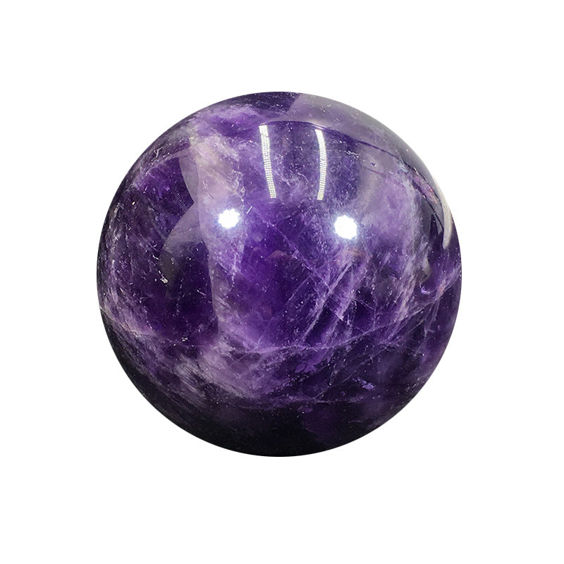 Natural Dream Amethyst Crystal Ball - Decorative Gemstone Sphere for Home & Meditation