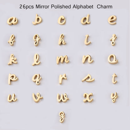 Stainless Steel Alphabet Beads A-Z - 1.8mm Letter Hole Beads for DIY Jewelry Making